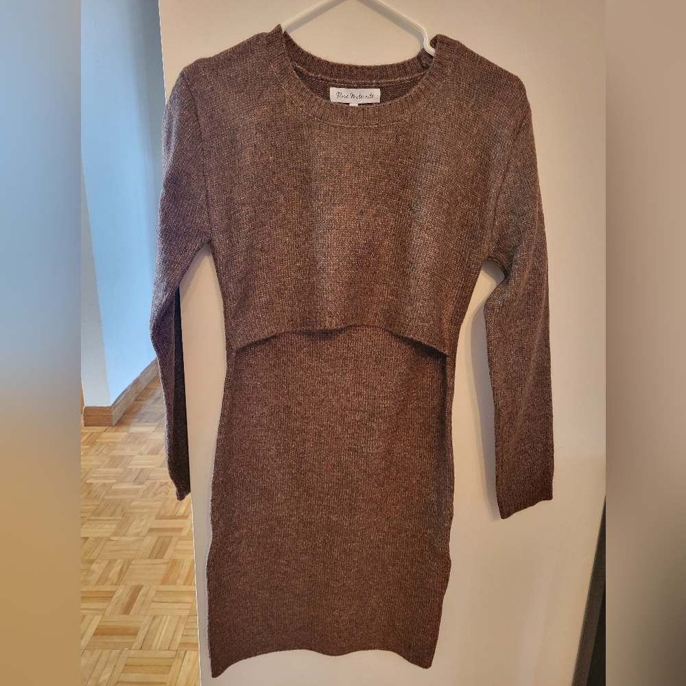 Rose Maternité Cinnamon Knitted Agnès Dress - XXSmall